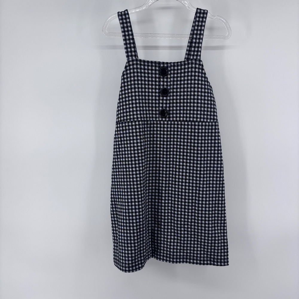 Lily Bleu Kids Dress Gingham Plaid Black White Button Front Size‎ 6